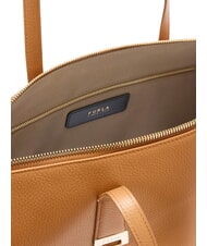 FURLA OLIVIA Geantă de cumpărături din piele de umăr tutun - Genți femei - 6