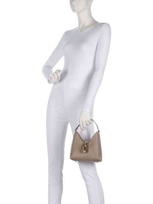 IRIDE Geantă de umăr mini, din piele greige - Genți femei