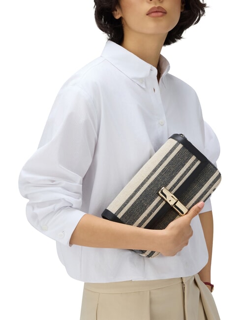 IRIDE Geantă de umăr, piele tonuri indigo - Genți femei