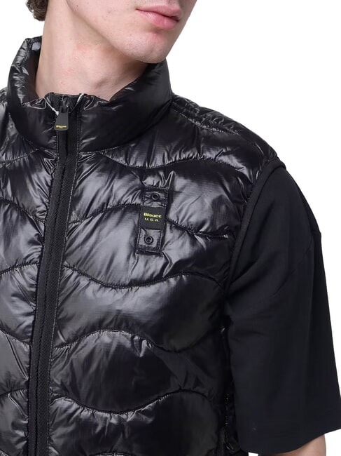 DANNY Vestă căptușită fără glugă negru/bej natural - Jachete fără m&acirc;neci pentru bărbați