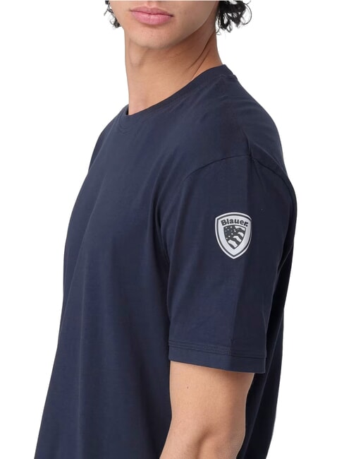 HANSON Tricou din bumbac cu m&acirc;necă scurtă albastru - tricou