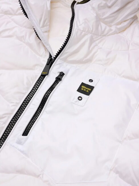 WAVE Jachetă scurtă cu puf și glugă alb optic - Jachete pentru bărbați