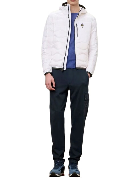 WAVE Jachetă scurtă cu puf și glugă alb optic - Jachete pentru bărbați