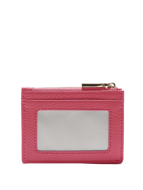 METALLIC SOFT Portofel plat din piele texturata lemn de trandafir - Portofele femei