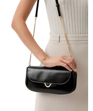 COCCINELLE DEW SHINY CALF Geantă de umăr mini negru - Genți femei - 5