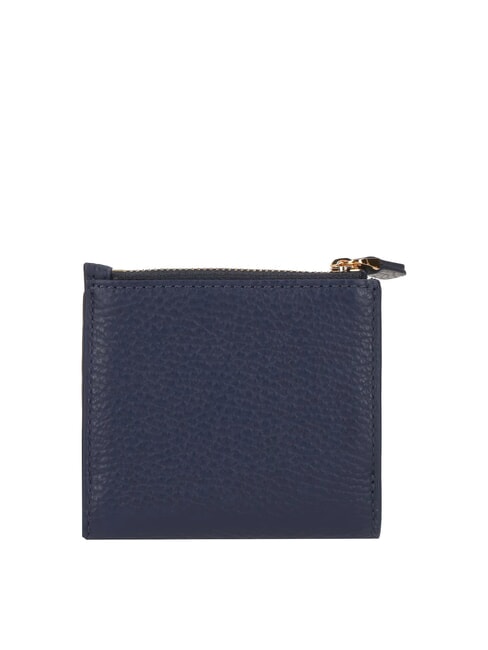 DEW Portofel compact din piele ciocănită albastru regal - Portofele femei