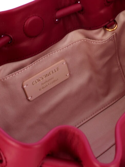 ISABELA Geantă din piele cu curea de umăr metalică sangrie - Genți femei