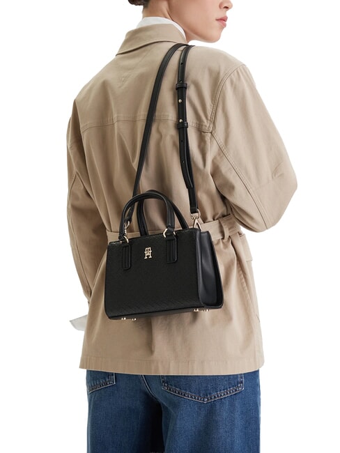 TH DAILY Geantă de m&acirc;nă, cu curea de umăr negru - Genți femei