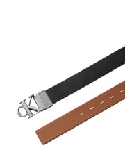 CALVIN KLEIN CK HARDWARE Curea reversibilă din piele negru/coniac ck/argintiu antic - Curele - 2