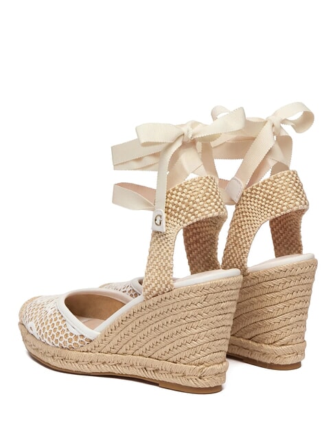 CHEYIN Sandale espadrile cu toc de 10 cm alb natural - Pantofi femei