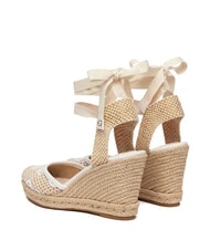 GUESS CHEYIN Sandale espadrile cu toc de 10 cm alb natural - Pantofi femei - 3