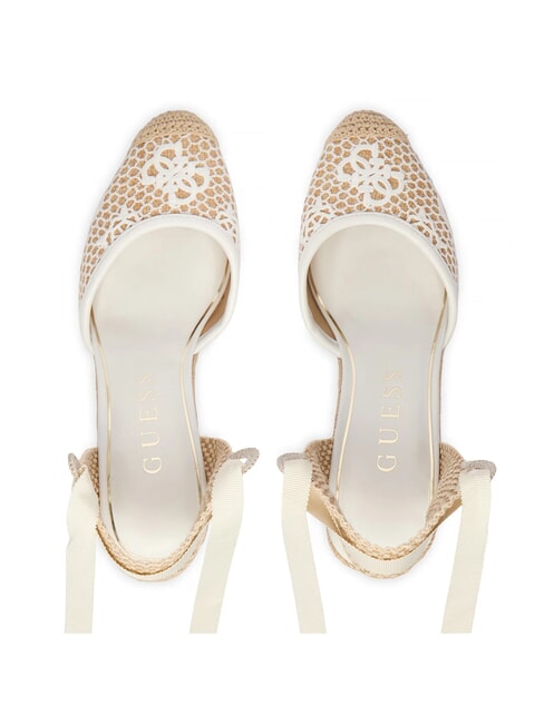 CHEYIN Sandale espadrile cu toc de 10 cm alb natural - Pantofi femei