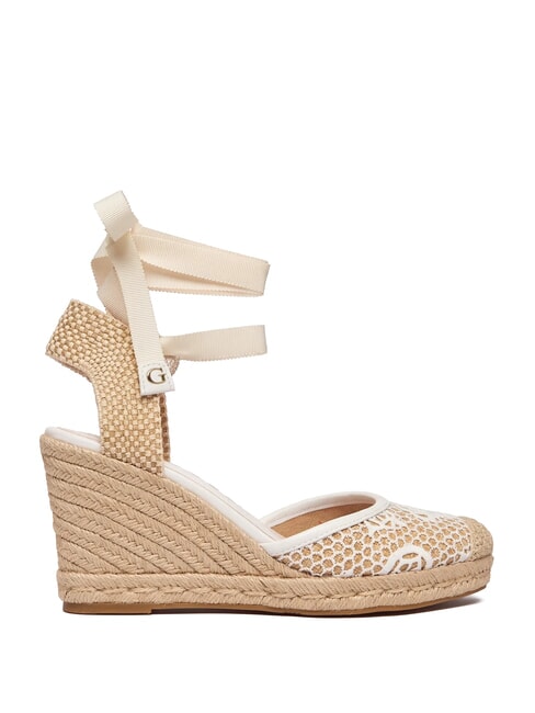 CHEYIN Sandale espadrile cu toc de 10 cm alb natural - Pantofi femei