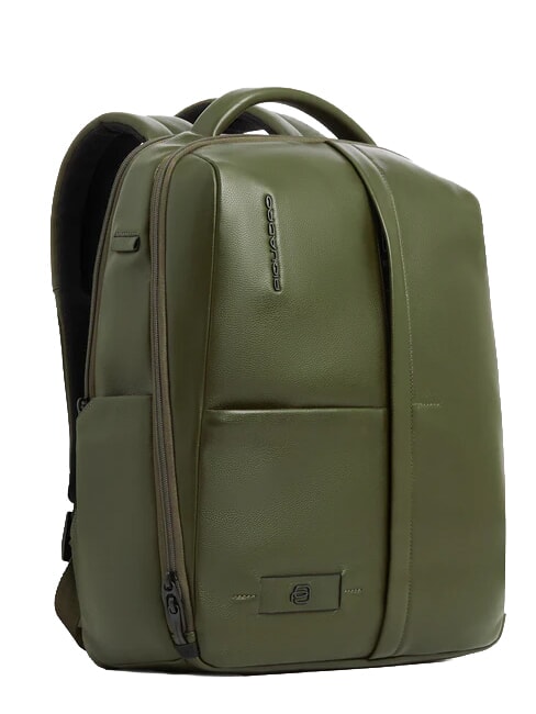 RUSSEL Rucsac din piele pentru laptop de 15,6" VERDE - Rucsacuri pentru laptop