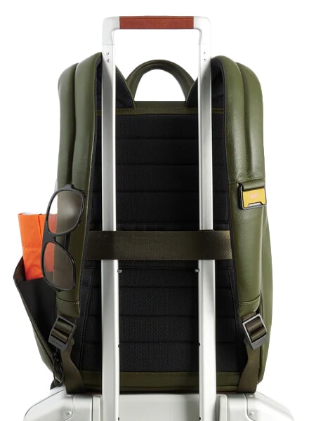 RUSSEL Rucsac din piele pentru laptop de 15,6" VERDE - Rucsacuri pentru laptop