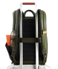 PIQUADRO RUSSEL Rucsac din piele pentru laptop de 15,6" VERDE - Rucsacuri pentru laptop - 3