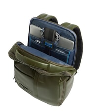 PIQUADRO RUSSEL Rucsac din piele pentru laptop de 15,6" VERDE - Rucsacuri pentru laptop - 4