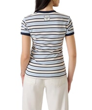 GUESS STRIPED MINI 4G LOGO Tricou cu dungi alb crem și umbră - tricou - 2
