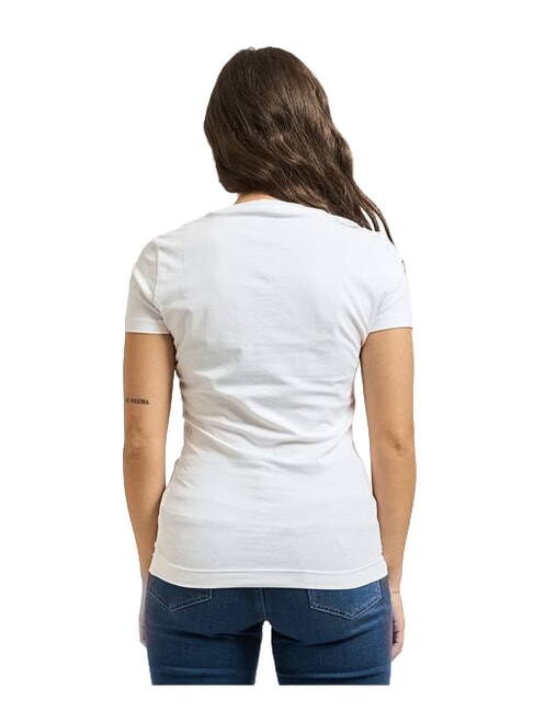 FEATHER TRIANGLE Tricou din bumbac alb purpuriu - tricou