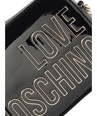 LOVE MOSCHINO ENAMELED Geantă de umăr, strălucitoare negru - Genți femei - 5