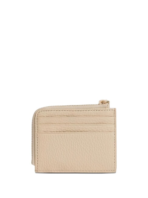 TASSEL Suport card cu fermoar din piele ciocanita scoică de nisip - Portofele femei