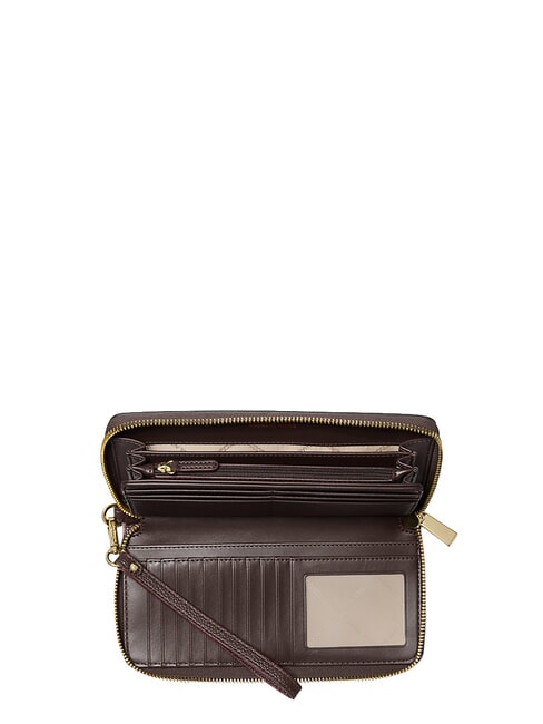 JET SET Portofel mare din piele cu fermoar maro - Portofele femei