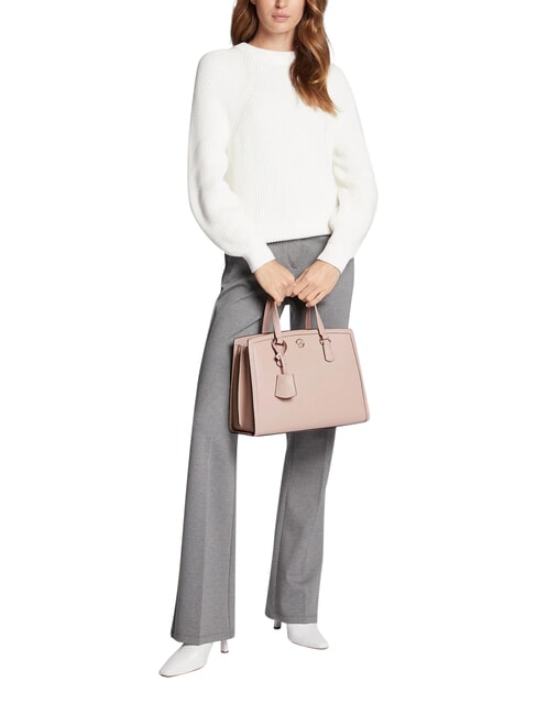 CHANTAL Geantă de m&acirc;nă cu curea de umăr, din piele roz pal - Genți femei