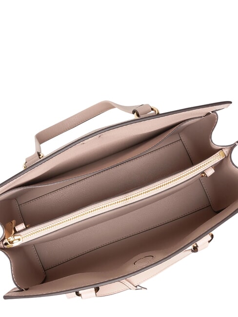 CHANTAL Geantă de m&acirc;nă cu curea de umăr, din piele roz pal - Genți femei