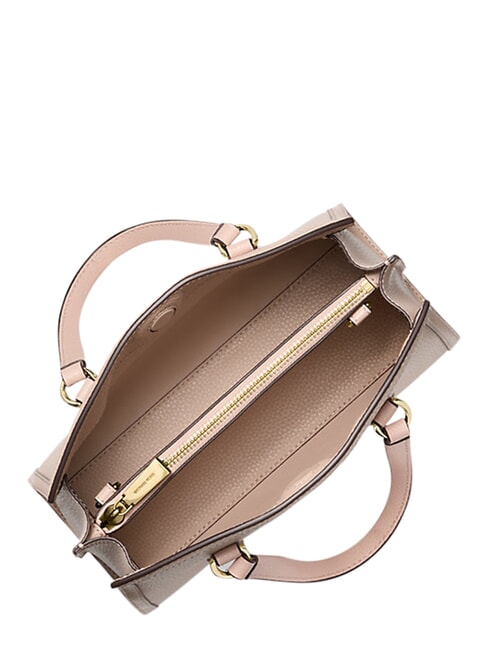 CHANTAL Geantă de m&acirc;nă cu curea de umăr, din piele roz pal - Genți femei