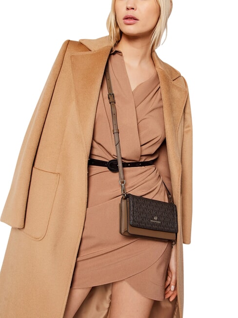 JET SET Geantă de umăr mini, din piele maro - Genți femei