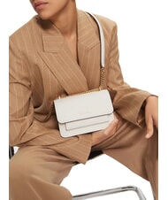 MICHAEL KORS CLAIRE Mini geantă de umăr/&icirc;ncrucișată alb optic - Genți femei - 2