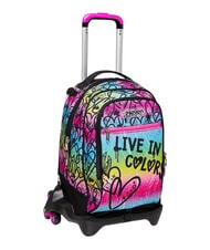 SEVEN COLOUR EXPRESSION Rucsac tip troler cu 3 roți, detașabil ROSU RODAMINĂ - Rucsacuri cu role - 9