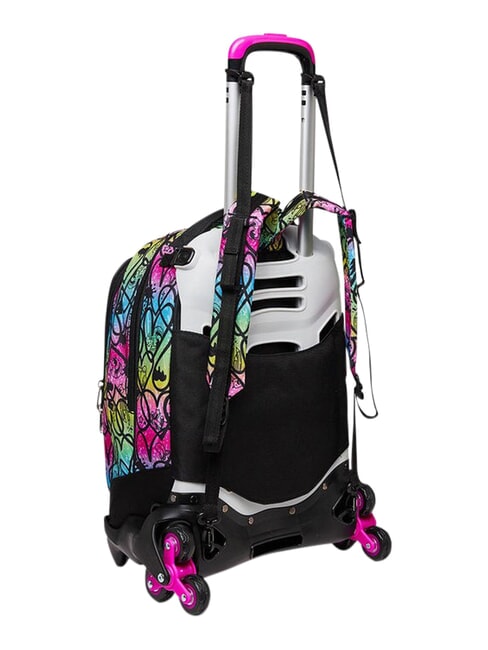 COLOUR EXPRESSION Rucsac tip troler cu 3 roți, detașabil ROSU RODAMINĂ - Rucsacuri cu role