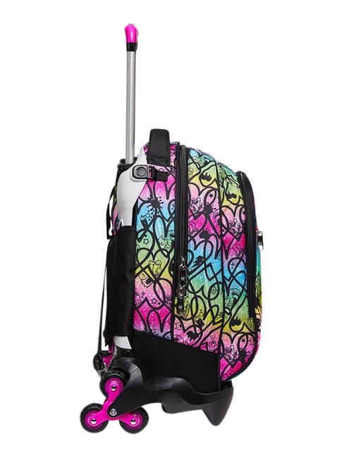 COLOUR EXPRESSION Rucsac tip troler cu 3 roți, detașabil ROSU RODAMINĂ - Rucsacuri cu role