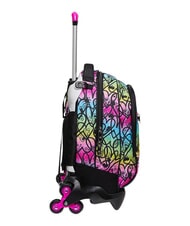 SEVEN COLOUR EXPRESSION Rucsac tip troler cu 3 roți, detașabil ROSU RODAMINĂ - Rucsacuri cu role - 2