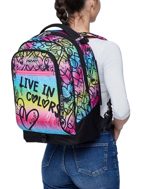 COLOUR EXPRESSION Rucsac tip troler cu 3 roți, detașabil ROSU RODAMINĂ - Rucsacuri cu role