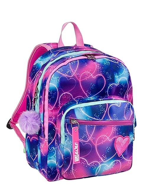 SJ EVER MULTIHEART GIRL Rucsac cu compartiment dublu royalviol - Rucsacuri pentru școală și timp liber