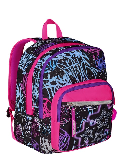 SJ EVER FIXSTAR GIRL Rucsac cu compartiment dublu negru - Rucsacuri pentru școală și timp liber
