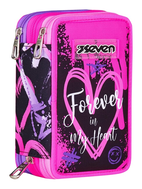 GET TOGETHER Penar cu 3 fermoare căpșună roz - Penare și accesorii