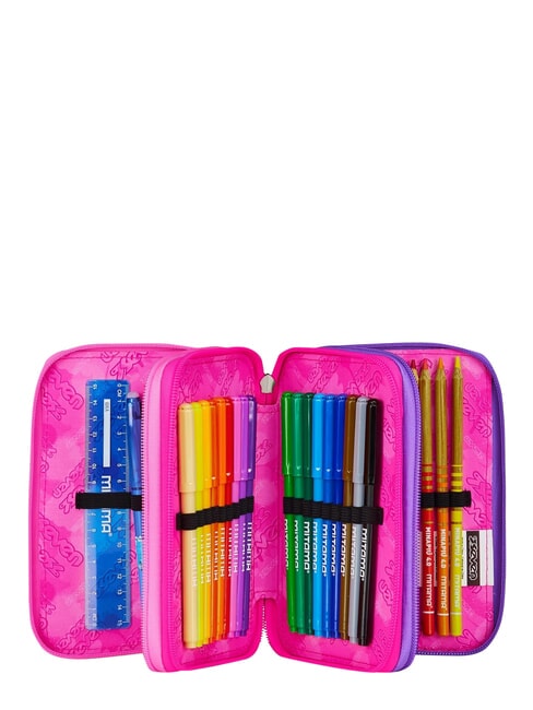 GET TOGETHER Penar cu 3 fermoare căpșună roz - Penare și accesorii