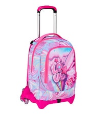 SJGANG PLUSHY RABBIT Rucsac tip troler cu 3 roți, detașabil păpușă roz - Rucsacuri cu role - 3