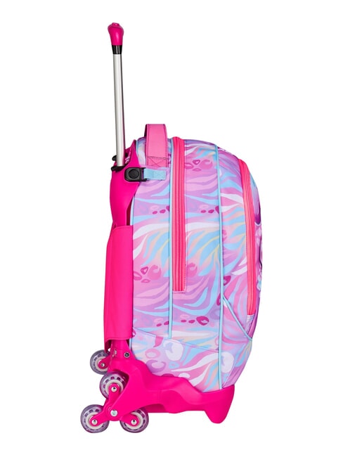 PLUSHY RABBIT Rucsac tip troler cu 3 roți, detașabil păpușă roz - Rucsacuri cu role