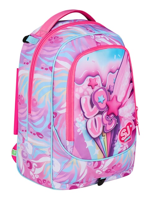PLUSHY RABBIT Rucsac tip troler cu 3 roți, detașabil păpușă roz - Rucsacuri cu role