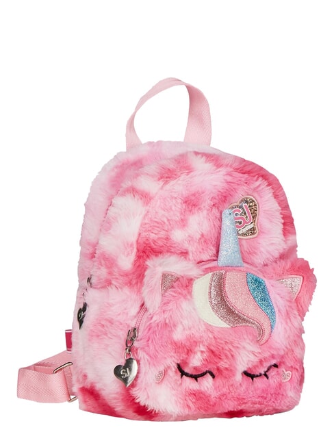 PLUSHY ANIMALS Rucsac mini din blană PLAJA NEGRU - Rucsacuri pentru școală și timp liber