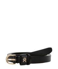 TOMMY HILFIGER TH LOGO Curea subțire din piele pentru femei negru - Curele - 2