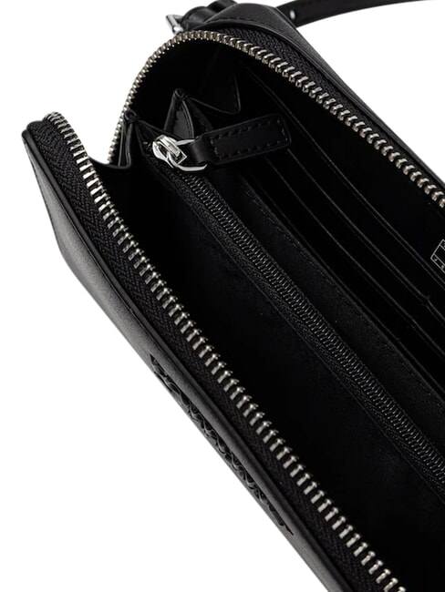 TJ MUST Portofel cu fermoar și curea de umăr negru - Portofele femei