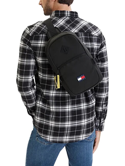 TJ DAILY ELEVATED Geantă pe un singur umăr negru - Borsete de br&acirc;u