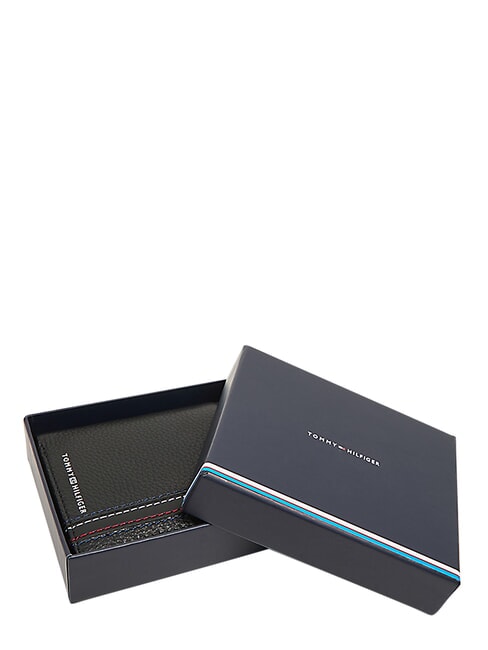 TH CENTRAL Portofel și port-card, din piele negru - Portofele bărbați