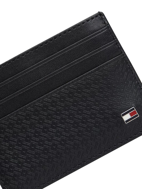 TH EMBOSSED Suport card de credit, piele negru - Portofele bărbați