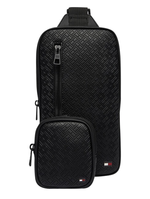 TH EMBOSSED FLAG Geantă pe un singur umăr negru - Borsete de br&acirc;u